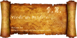 Virágh Milán névjegykártya