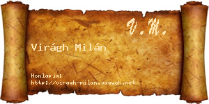 Virágh Milán névjegykártya